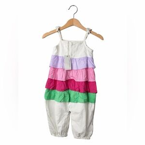 Pumpkin Patch Colorful Ruffle Cotton Romper. New with tags. Size 18/24 Months.